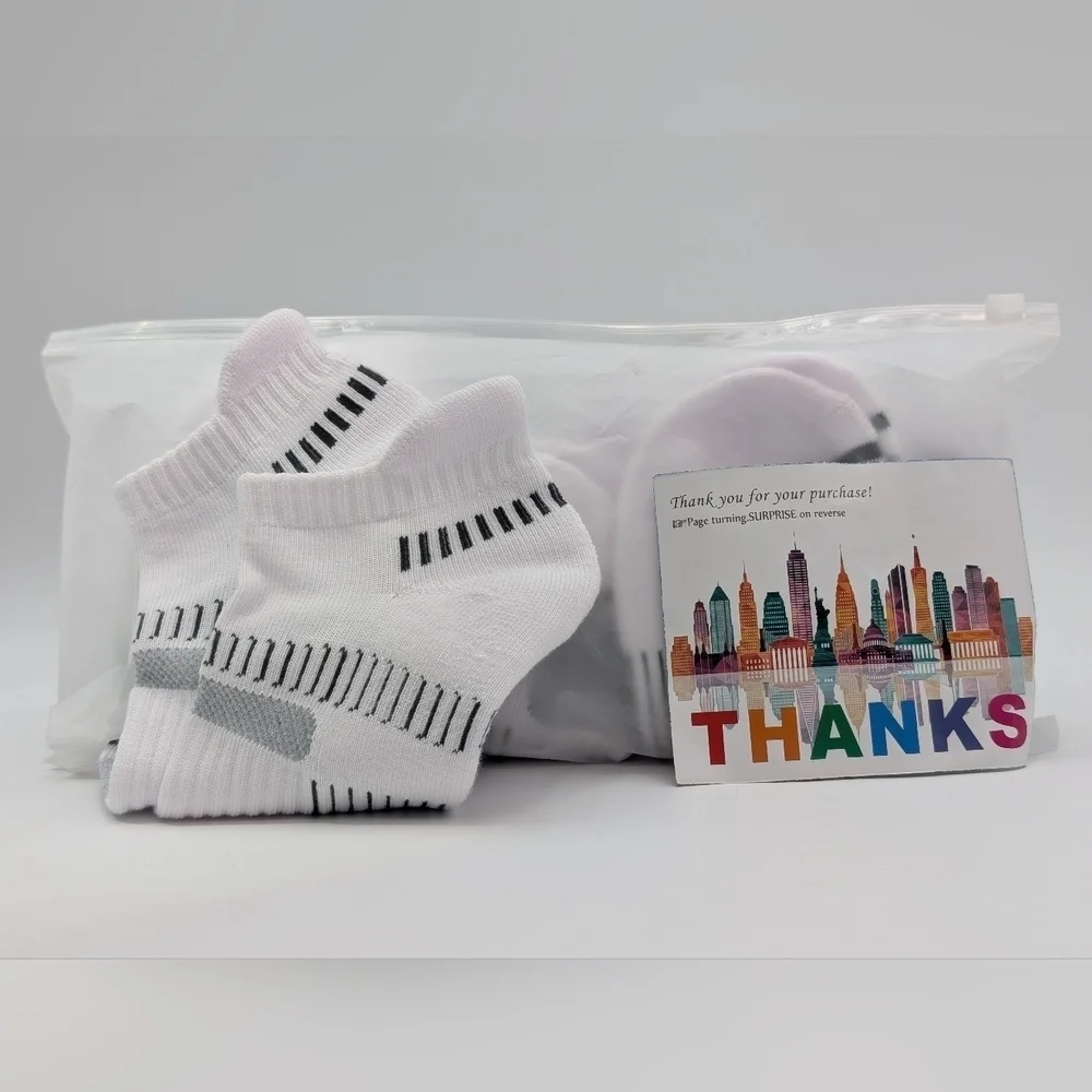 NWT Cooplus Men's Cushioned Ankle Socks - White and Grey Size 7-13 Unisex